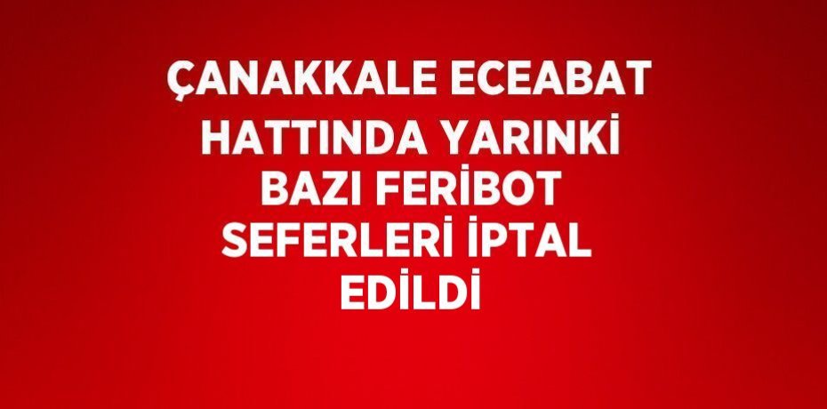ÇANAKKALE ECEABAT HATTINDA YARINKİ BAZI FERİBOT SEFERLERİ İPTAL EDİLDİ