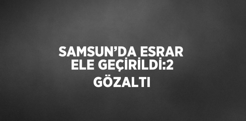 SAMSUN’DA ESRAR ELE GEÇİRİLDİ:2 GÖZALTI