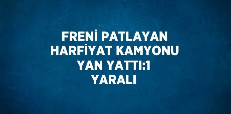 FRENİ PATLAYAN HARFİYAT KAMYONU YAN YATTI:1 YARALI
