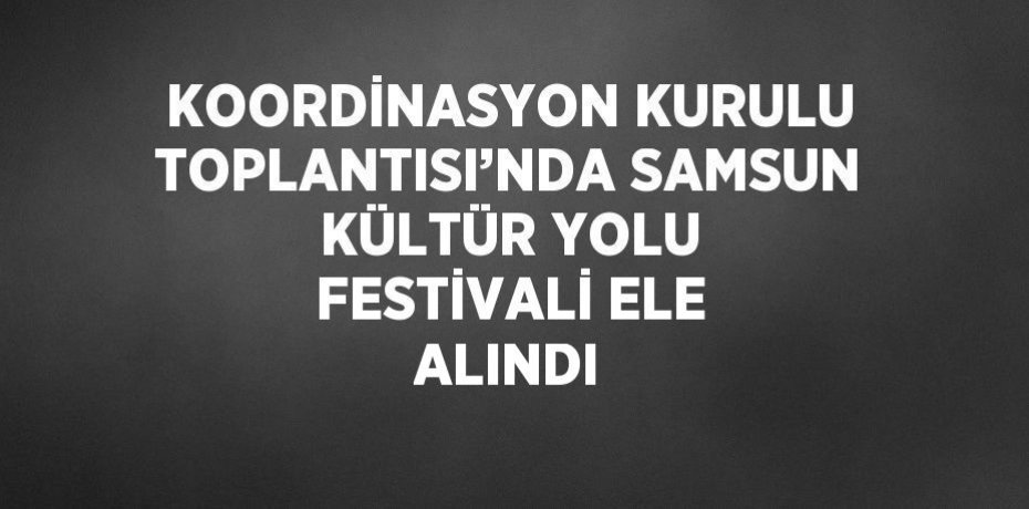 KOORDİNASYON KURULU TOPLANTISI’NDA SAMSUN KÜLTÜR YOLU FESTİVALİ ELE ALINDI