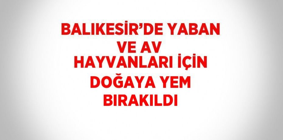 BALIKESİR’DE YABAN VE AV HAYVANLARI İÇİN DOĞAYA YEM BIRAKILDI