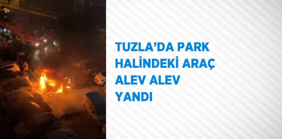 TUZLA’DA PARK HALİNDEKİ ARAÇ ALEV ALEV YANDI