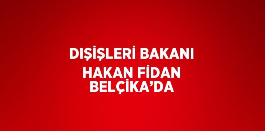DIŞİŞLERİ BAKANI HAKAN FİDAN BELÇİKA’DA