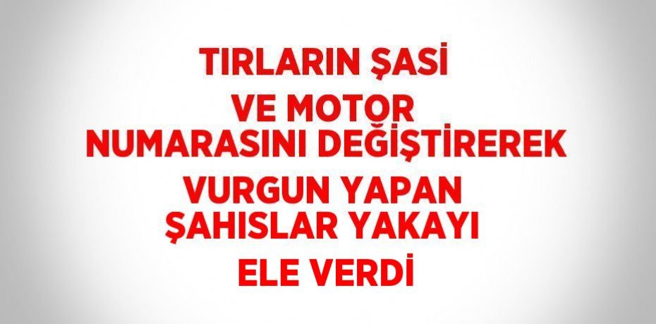 TIRLARIN ŞASİ VE MOTOR NUMARASINI DEĞİŞTİREREK VURGUN YAPAN ŞAHISLAR YAKAYI ELE VERDİ