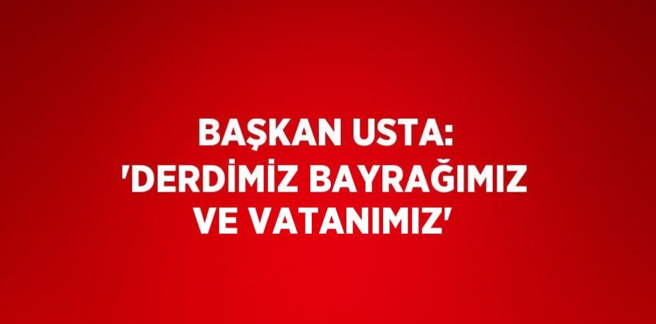BAŞKAN USTA: 'DERDİMİZ BAYRAĞIMIZ VE VATANIMIZ'