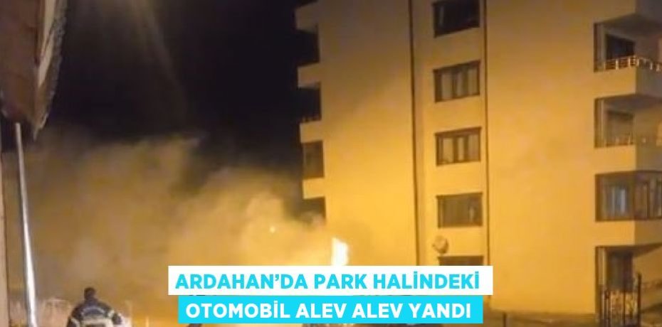ARDAHAN’DA PARK HALİNDEKİ OTOMOBİL ALEV ALEV YANDI