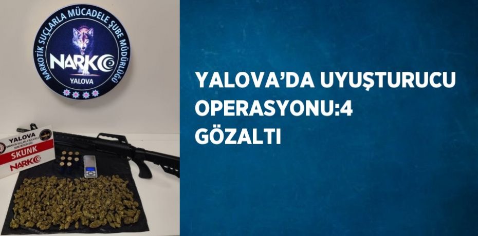 YALOVA’DA UYUŞTURUCU OPERASYONU:4 GÖZALTI