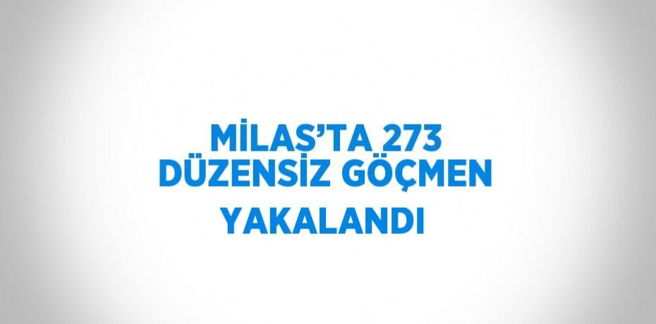 MİLAS’TA 273 DÜZENSİZ GÖÇMEN YAKALANDI