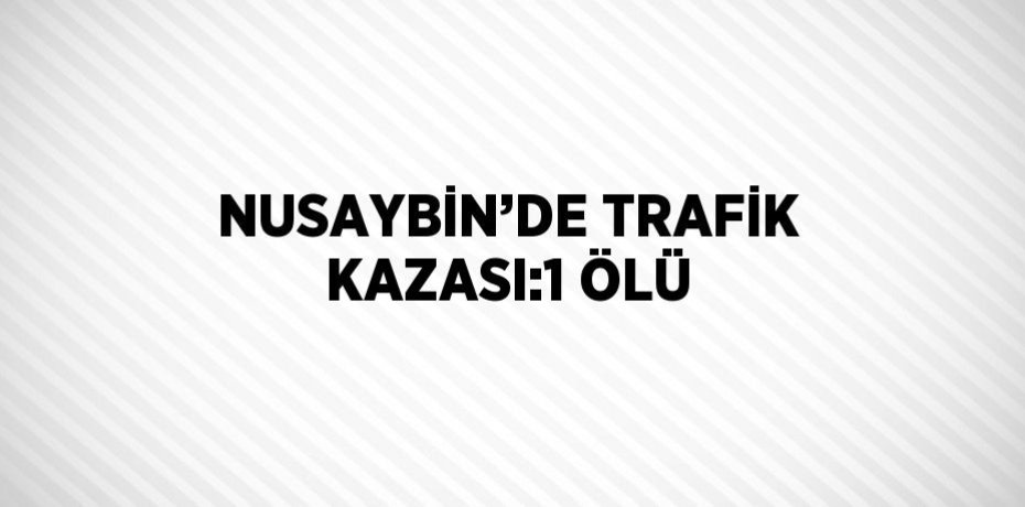 NUSAYBİN’DE TRAFİK KAZASI:1 ÖLÜ