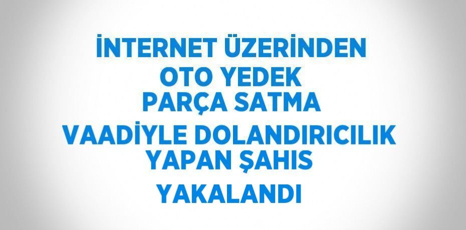 İNTERNET ÜZERİNDEN OTO YEDEK PARÇA SATMA VAADİYLE DOLANDIRICILIK YAPAN ŞAHIS YAKALANDI