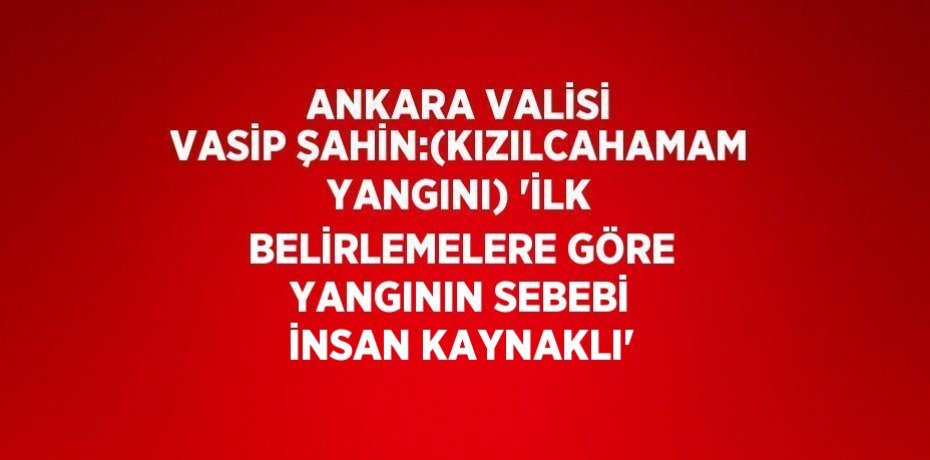 ANKARA VALİSİ VASİP ŞAHİN:(KIZILCAHAMAM YANGINI) 'İLK BELİRLEMELERE GÖRE YANGININ SEBEBİ İNSAN KAYNAKLI'