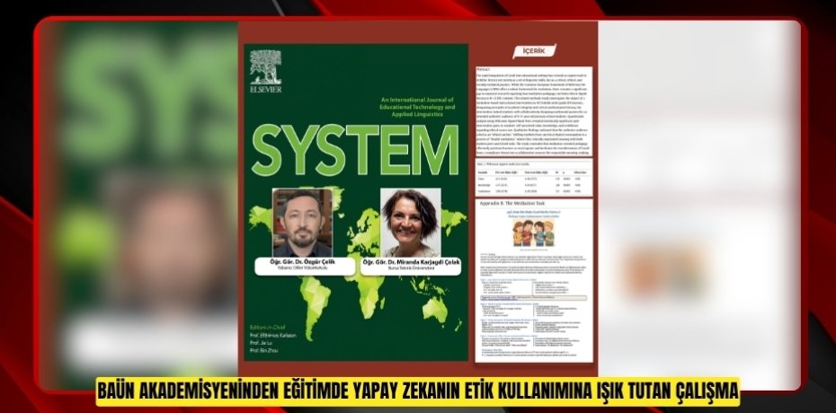 BAÜN AKADEMİSYENİNDEN EĞİTİMDE YAPAY ZEKANIN ETİK KULLANIMINA IŞIK TUTAN ÇALIŞMA