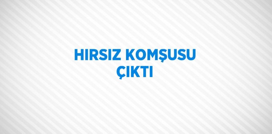 HIRSIZ KOMŞUSU ÇIKTI