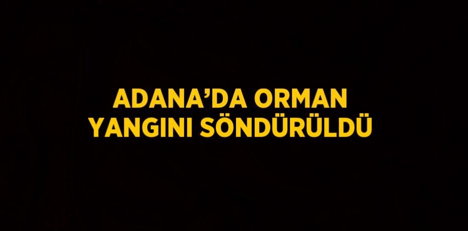 ADANA’DA ORMAN YANGINI SÖNDÜRÜLDÜ