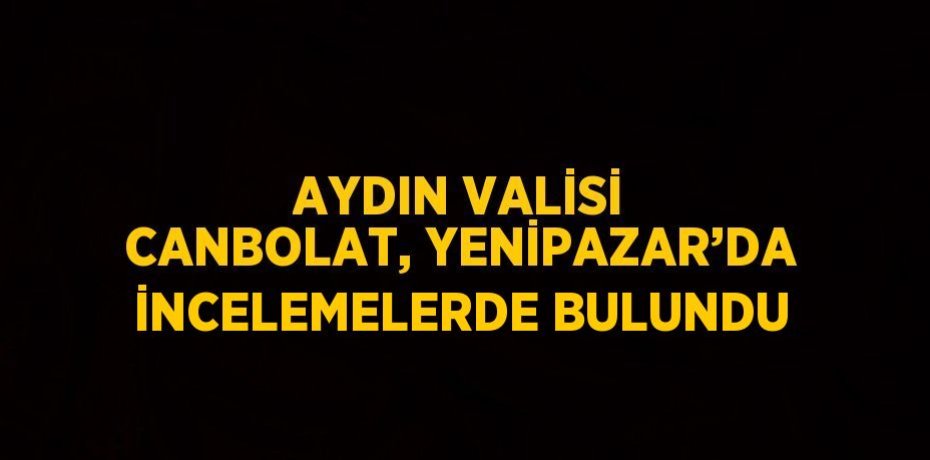 AYDIN VALİSİ CANBOLAT, YENİPAZAR’DA İNCELEMELERDE BULUNDU