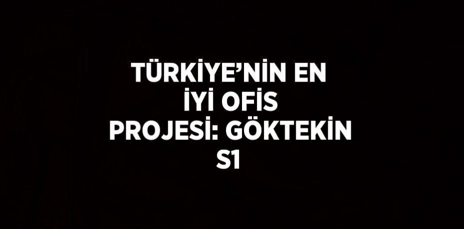 TÜRKİYE’NİN EN İYİ OFİS PROJESİ: GÖKTEKİN S1