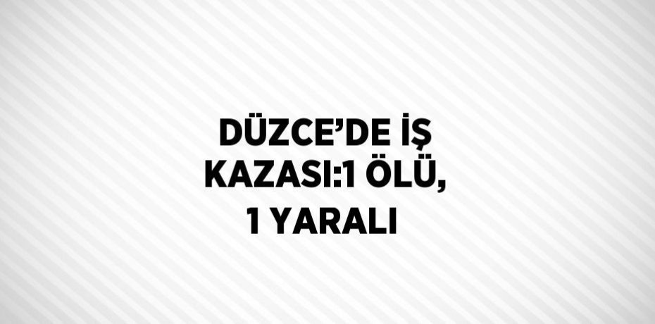 DÜZCE’DE İŞ KAZASI:1 ÖLÜ, 1 YARALI