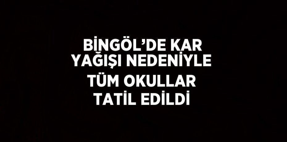 BİNGÖL’DE KAR YAĞIŞI NEDENİYLE TÜM OKULLAR TATİL EDİLDİ