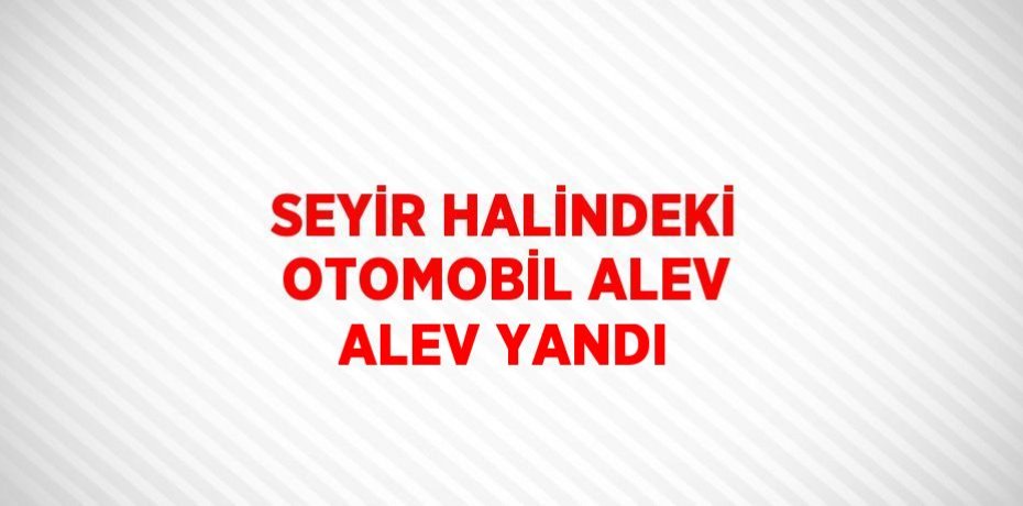 SEYİR HALİNDEKİ OTOMOBİL ALEV ALEV YANDI