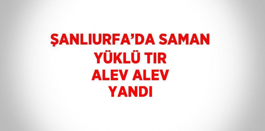 ŞANLIURFA’DA SAMAN YÜKLÜ TIR ALEV ALEV YANDI