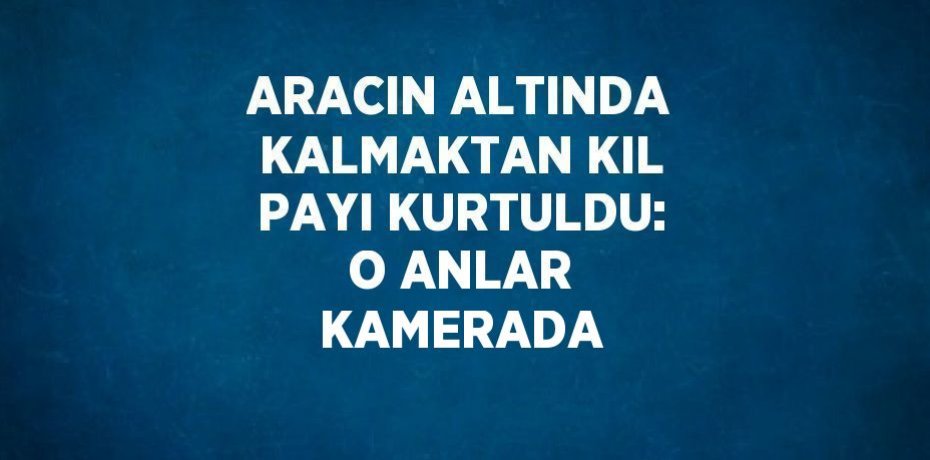 ARACIN ALTINDA KALMAKTAN KIL PAYI KURTULDU: O ANLAR KAMERADA