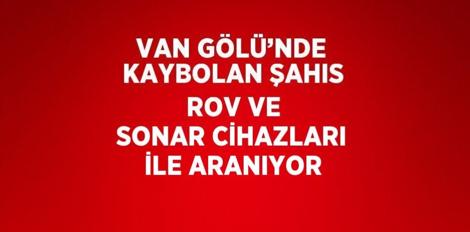 VAN GÖLÜ’NDE KAYBOLAN ŞAHIS ROV VE SONAR CİHAZLARI İLE ARANIYOR