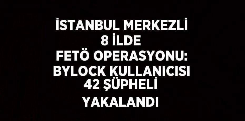 İSTANBUL MERKEZLİ 8 İLDE FETÖ OPERASYONU: BYLOCK KULLANICISI 42 ŞÜPHELİ YAKALANDI