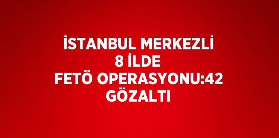 İSTANBUL MERKEZLİ 8 İLDE FETÖ OPERASYONU:42 GÖZALTI