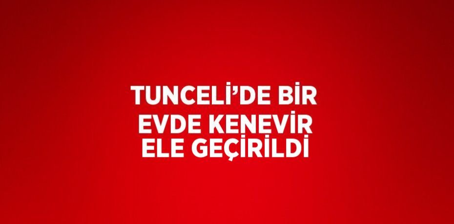 TUNCELİ’DE BİR EVDE KENEVİR ELE GEÇİRİLDİ