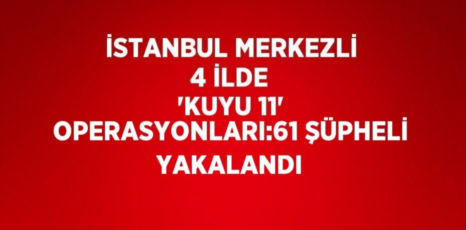 İSTANBUL MERKEZLİ 4 İLDE 'KUYU 11' OPERASYONLARI:61 ŞÜPHELİ YAKALANDI