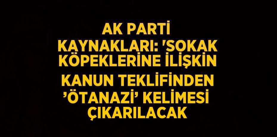 AK PARTİ KAYNAKLARI: 'SOKAK KÖPEKLERİNE İLİŞKİN KANUN TEKLİFİNDEN ’ÖTANAZİ’ KELİMESİ ÇIKARILACAK