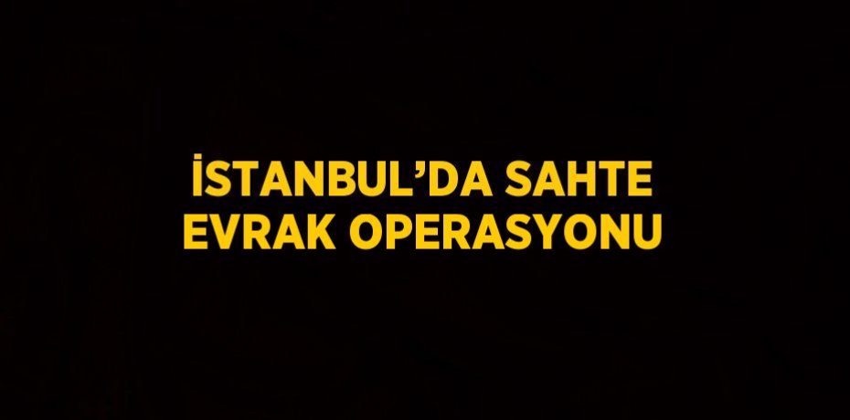 İSTANBUL’DA SAHTE EVRAK OPERASYONU