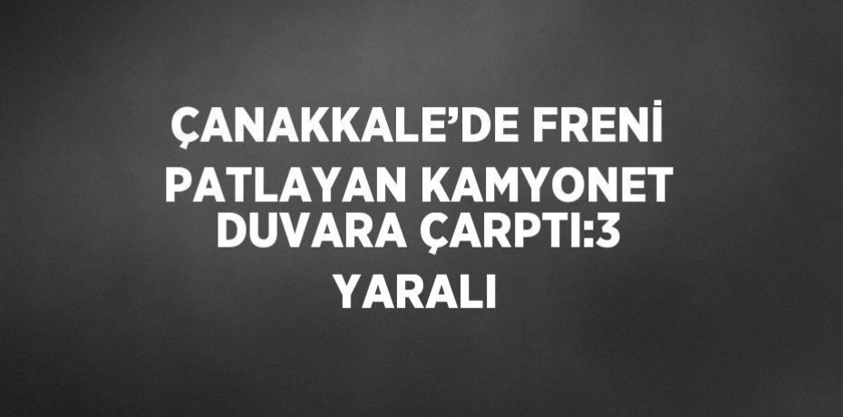 ÇANAKKALE’DE FRENİ PATLAYAN KAMYONET DUVARA ÇARPTI:3 YARALI