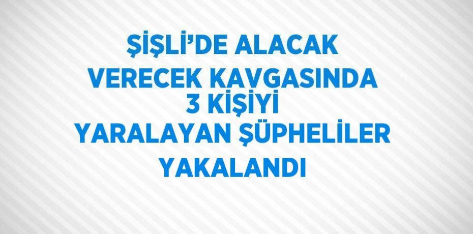 ŞİŞLİ’DE ALACAK VERECEK KAVGASINDA 3 KİŞİYİ YARALAYAN ŞÜPHELİLER YAKALANDI