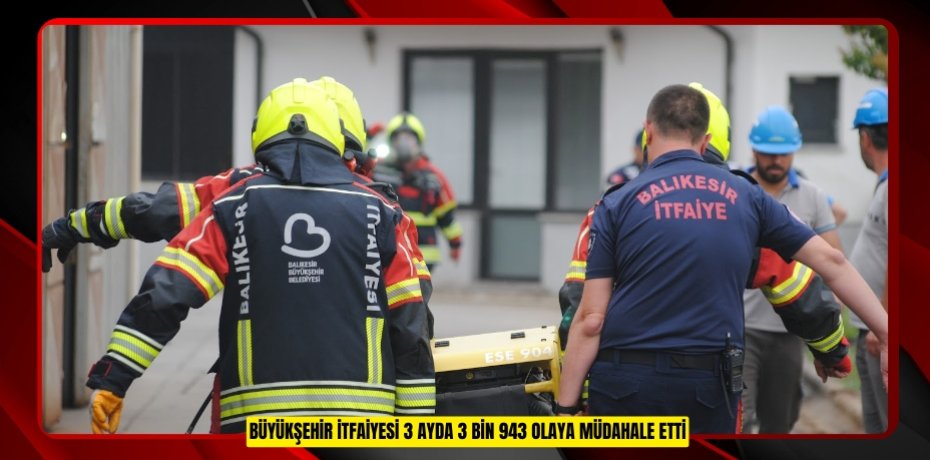 BÜYÜKŞEHİR İTFAİYESİ 3 AYDA 3 BİN 943 OLAYA MÜDAHALE ETTİ