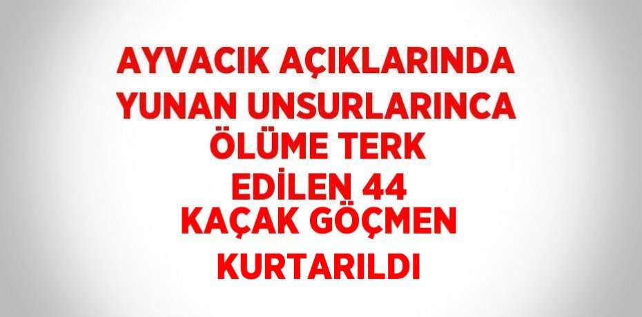 AYVACIK AÇIKLARINDA YUNAN UNSURLARINCA ÖLÜME TERK EDİLEN 44 KAÇAK GÖÇMEN KURTARILDI