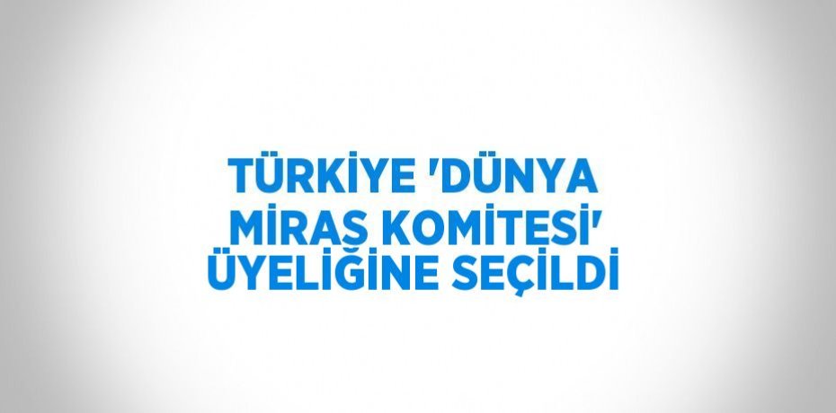 TÜRKİYE 'DÜNYA MİRAS KOMİTESİ' ÜYELİĞİNE SEÇİLDİ