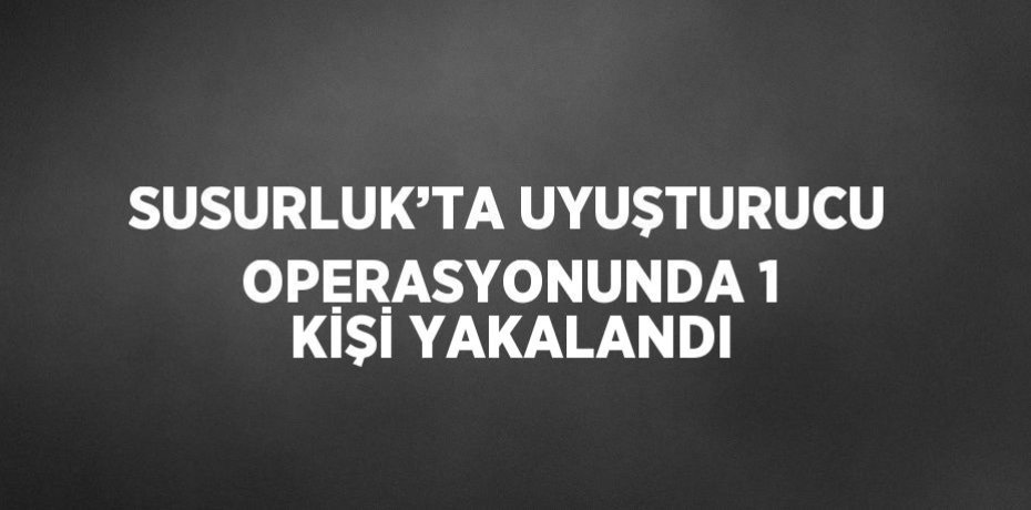 SUSURLUK’TA UYUŞTURUCU OPERASYONUNDA 1 KİŞİ YAKALANDI
