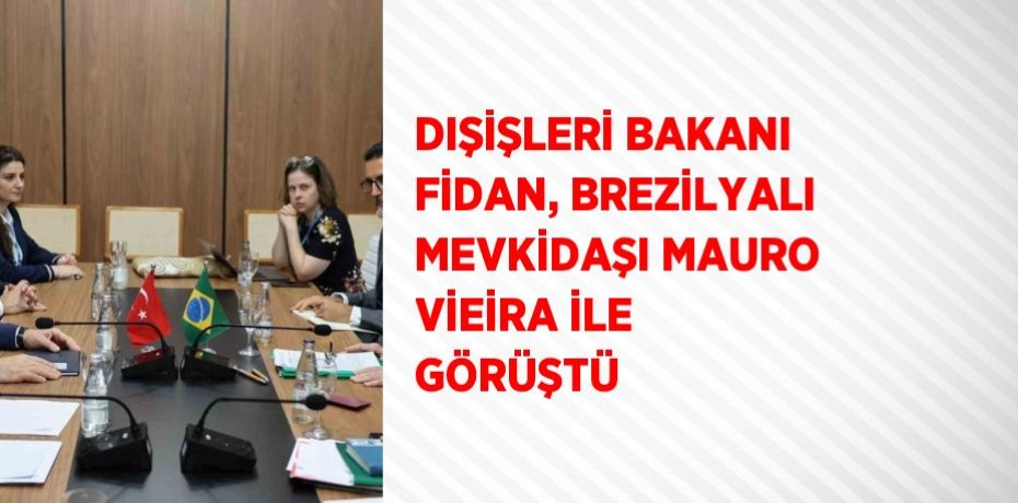DIŞİŞLERİ BAKANI FİDAN, BREZİLYALI MEVKİDAŞI MAURO VİEİRA İLE GÖRÜŞTÜ