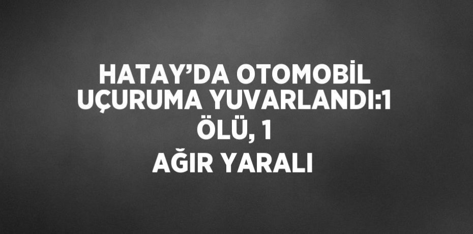 HATAY’DA OTOMOBİL UÇURUMA YUVARLANDI:1 ÖLÜ, 1 AĞIR YARALI