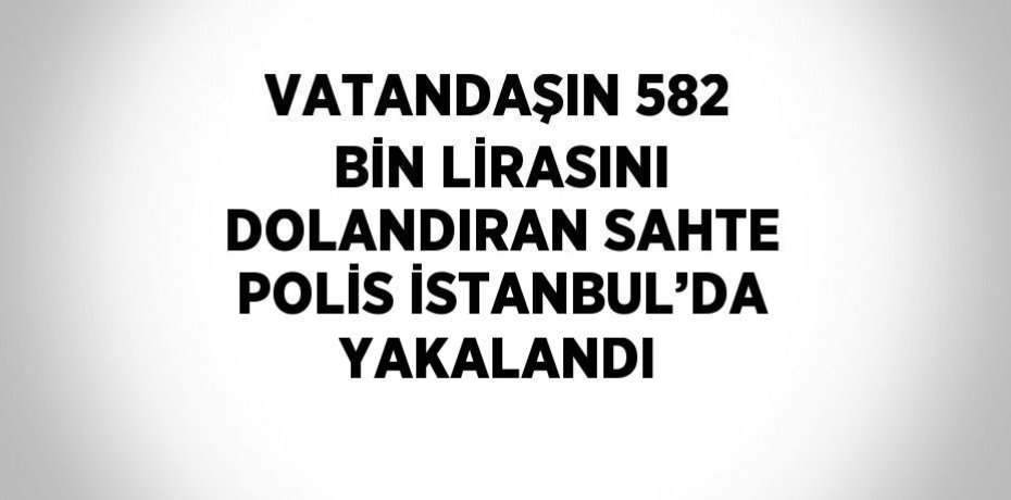 VATANDAŞIN 582 BİN LİRASINI DOLANDIRAN SAHTE POLİS İSTANBUL’DA YAKALANDI
