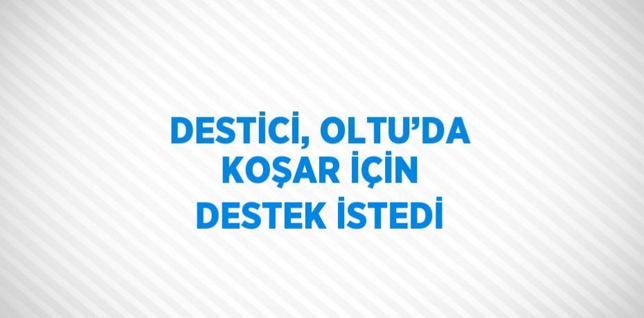 DESTİCİ, OLTU’DA KOŞAR İÇİN DESTEK İSTEDİ