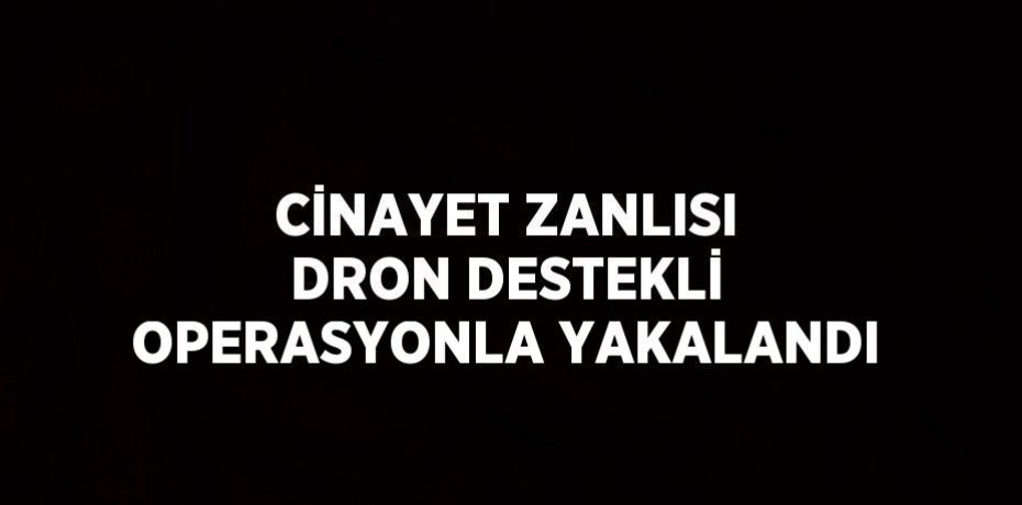 CİNAYET ZANLISI DRON DESTEKLİ OPERASYONLA YAKALANDI
