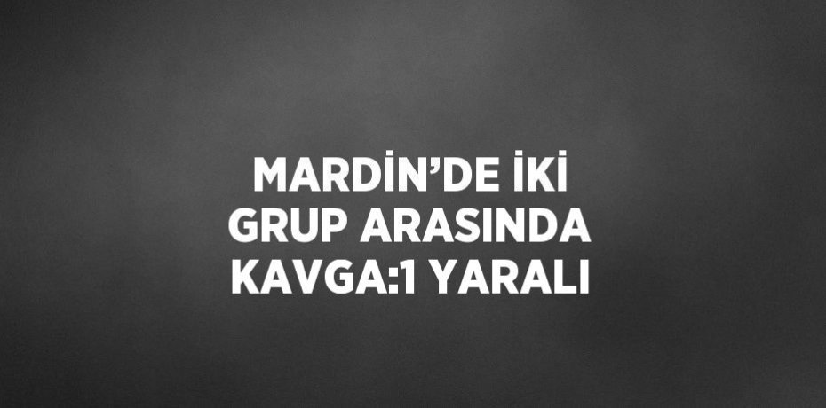 MARDİN’DE İKİ GRUP ARASINDA KAVGA:1 YARALI