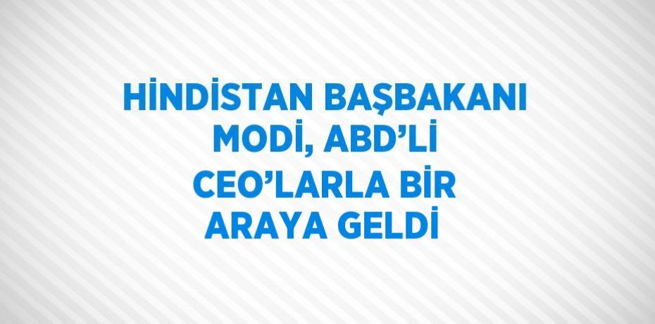 HİNDİSTAN BAŞBAKANI MODİ, ABD’Lİ CEO’LARLA BİR ARAYA GELDİ