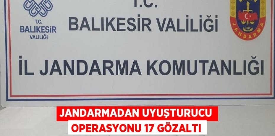 Jandarmadan uyuşturucu operasyonu 17 gözaltı