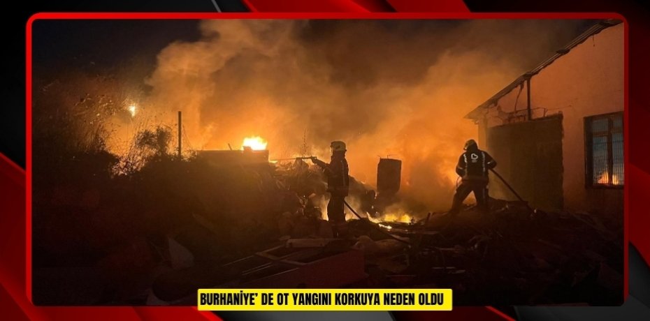 Burhaniye’ de ot yangını korkuya neden oldu  