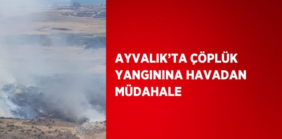 AYVALIK’TA ÇÖPLÜK YANGININA HAVADAN MÜDAHALE
