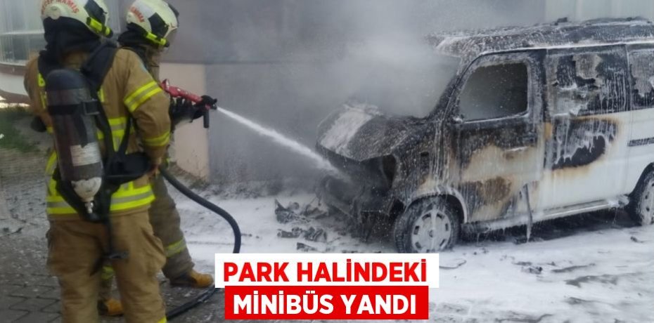 Park halindeki minibüs yandı