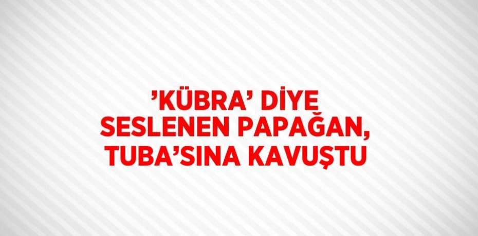 ’KÜBRA’ DİYE SESLENEN PAPAĞAN, TUBA’SINA KAVUŞTU